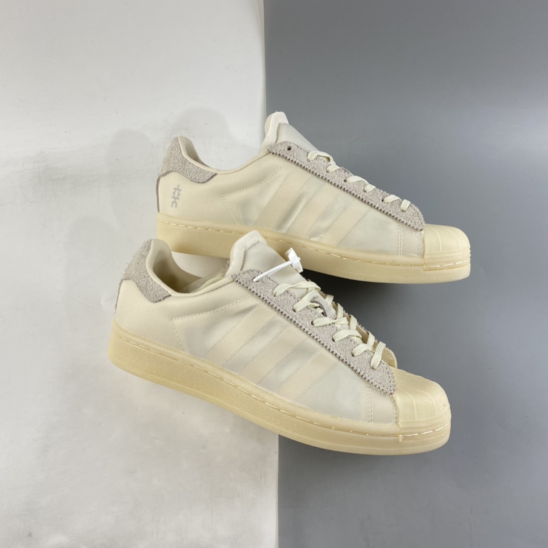 P180  Eason x Adidas Originals Superstar “陈奕迅 骨白” 贝壳头经典百搭休闲运动板鞋 FX8116