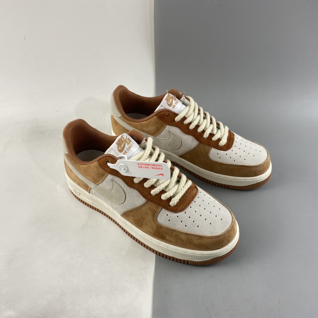 P240  NIKE Air Force 1’07 ESS 奶茶汉堡 空军一号低帮休闲板鞋 CW2288-855