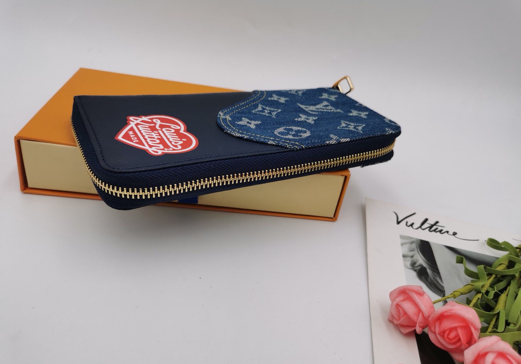 Interior details of the leather wallet