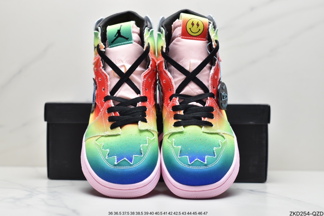 270 J Balvin x Air Jordan 1 High OG彩虹扎染 DC3481-900