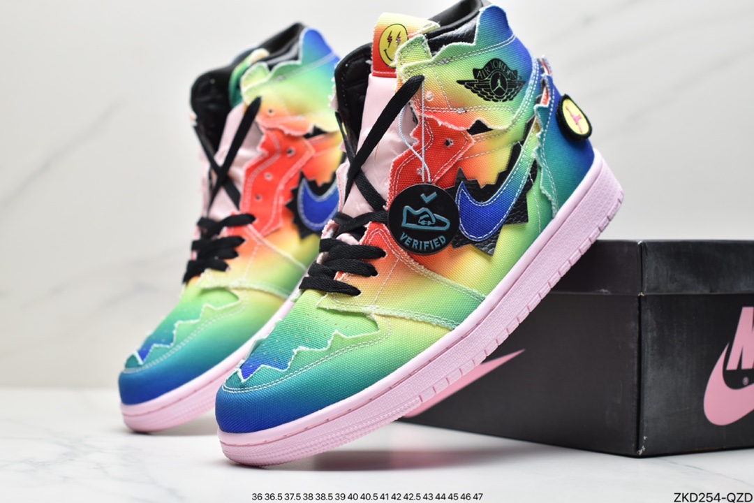 270 J Balvin x Air Jordan 1 High OG彩虹扎染 DC3481-900