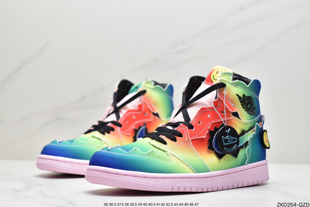 270 J Balvin x Air Jordan 1 High OG彩虹扎染 DC3481-900