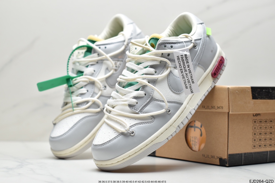 360 Off-White x Nike Dunk Low NO.3白鞋带 蓝扣 DM1602-124