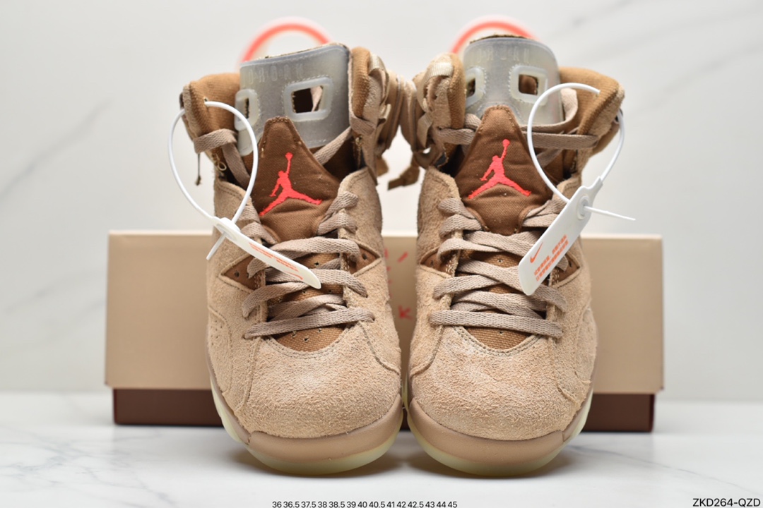 270 Travis Scott x Air Jordan 6 Retro SP ”British Khaki” AJ6代乔丹复古休闲文化篮球鞋 DH0690-200