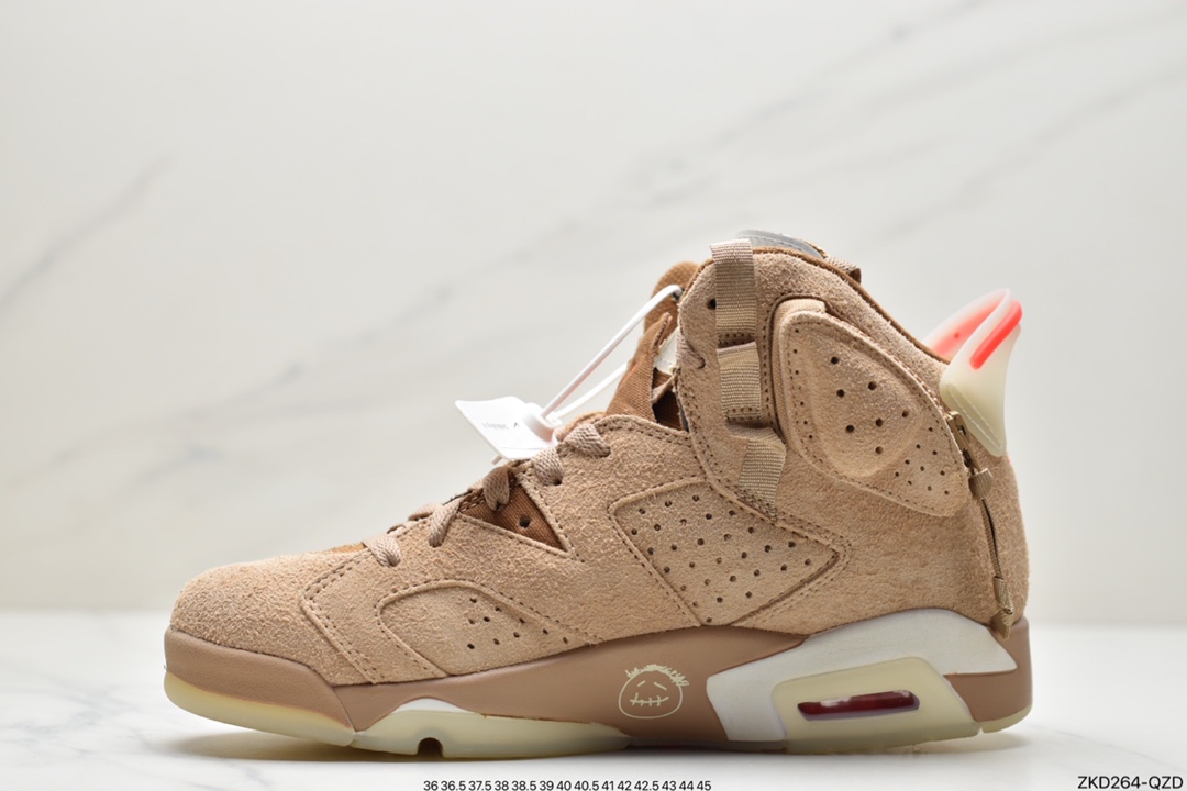 270 Travis Scott x Air Jordan 6 Retro SP ”British Khaki” AJ6代乔丹复古休闲文化篮球鞋 DH0690-200