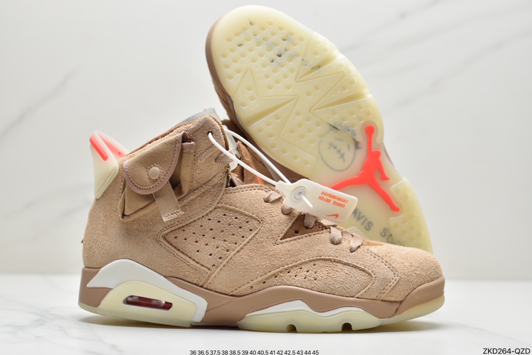 270 Travis Scott x Air Jordan 6 Retro SP ”British Khaki” AJ6代乔丹复古休闲文化篮球鞋 DH0690-200