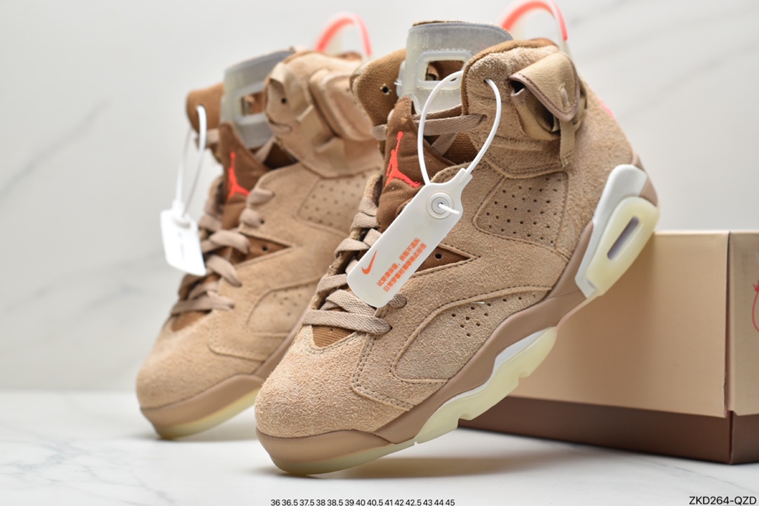 270 Travis Scott x Air Jordan 6 Retro SP ”British Khaki” AJ6代乔丹复古休闲文化篮球鞋 DH0690-200