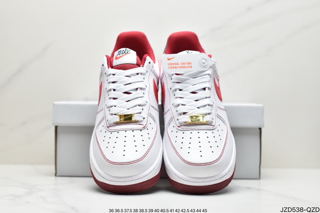 140 耐克Nike Air Force 1 手稿白红 空军一号经典低帮百搭休闲运动板鞋DA8478-101