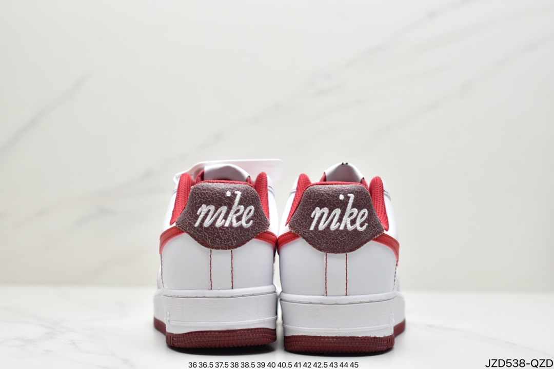 140 耐克Nike Air Force 1 手稿白红 空军一号经典低帮百搭休闲运动板鞋DA8478-101