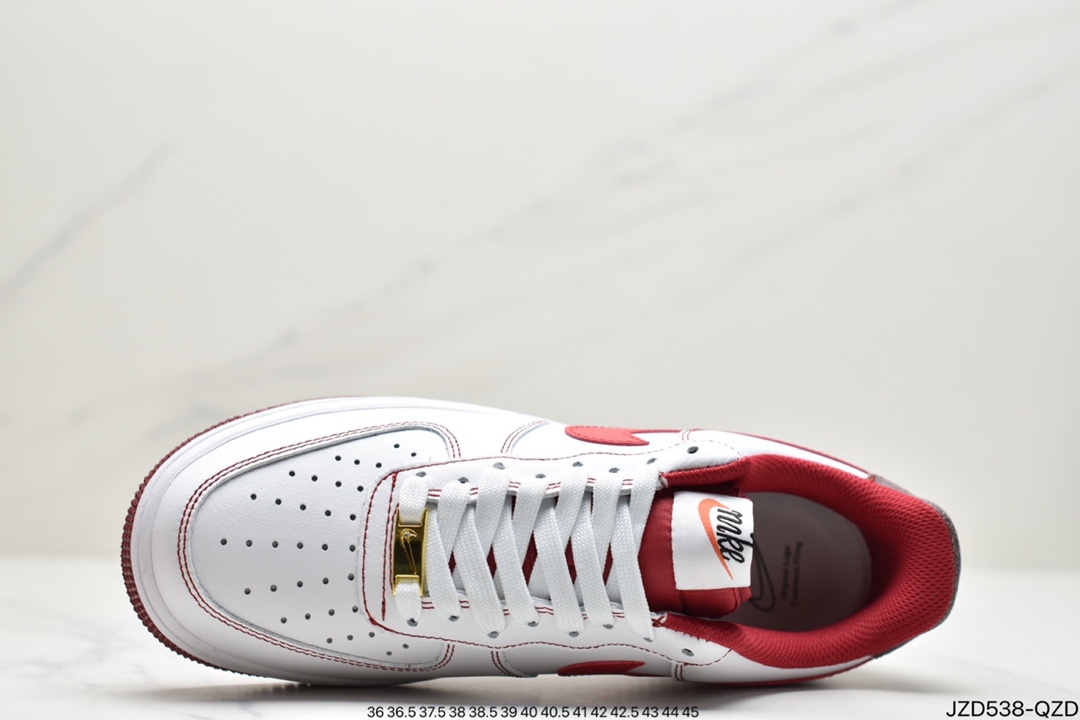 140 耐克Nike Air Force 1 手稿白红 空军一号经典低帮百搭休闲运动板鞋DA8478-101