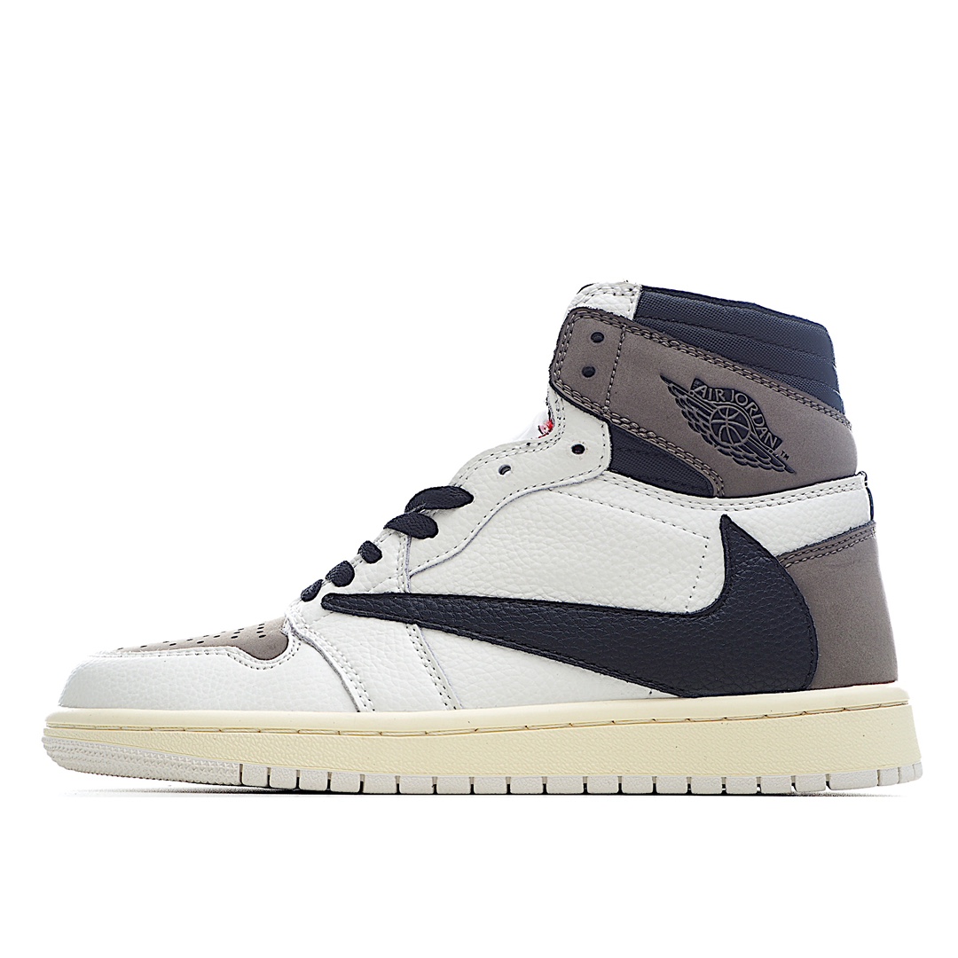H5 Travis Scott x Nk Air Jordan 1 High OG “Reverse Mocha” AJ1 乔1联名反转倒勾 高帮篮球鞋 CD4487- F5