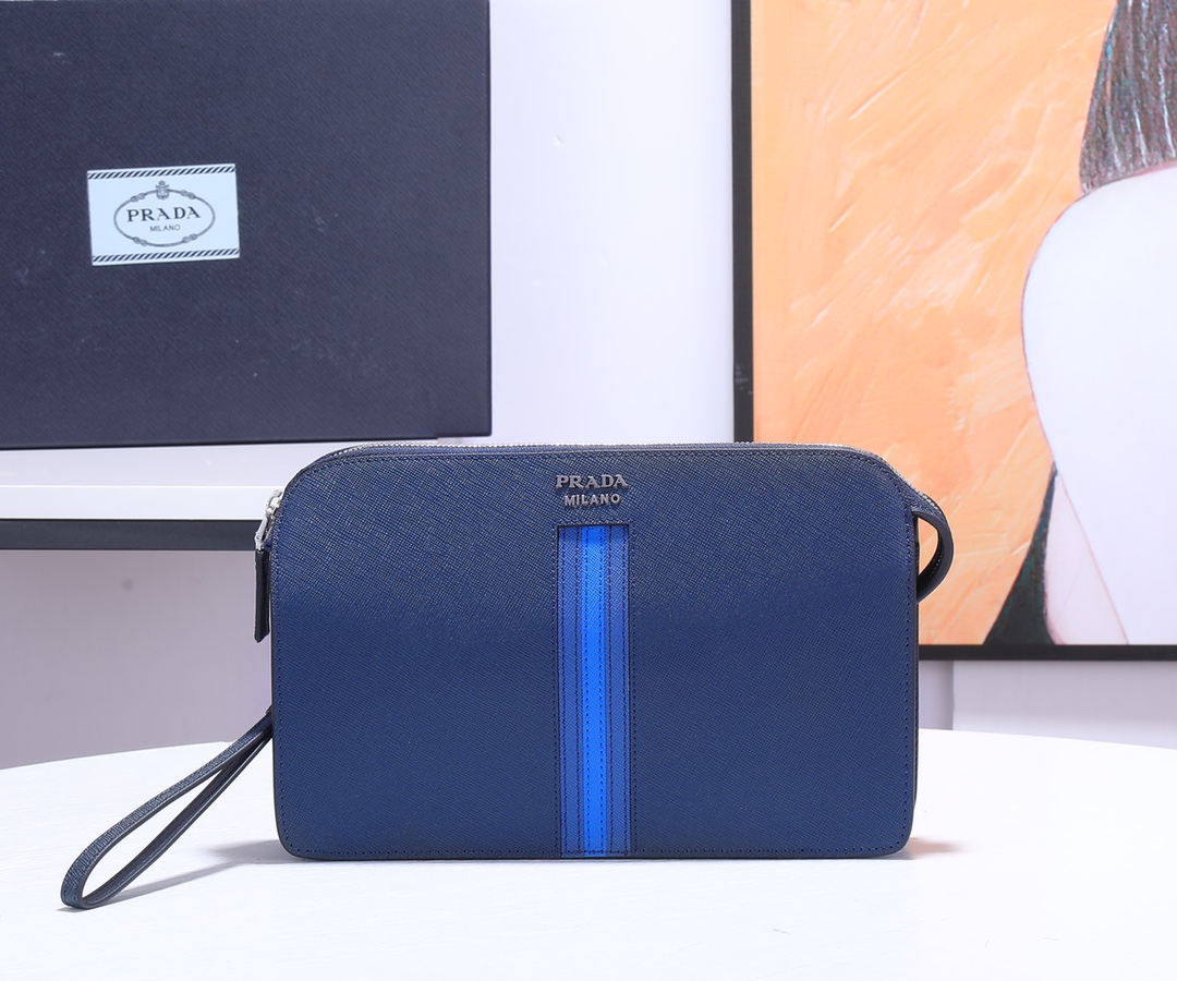 Prada 配 盒子新款首发 Pra最新款男士手包