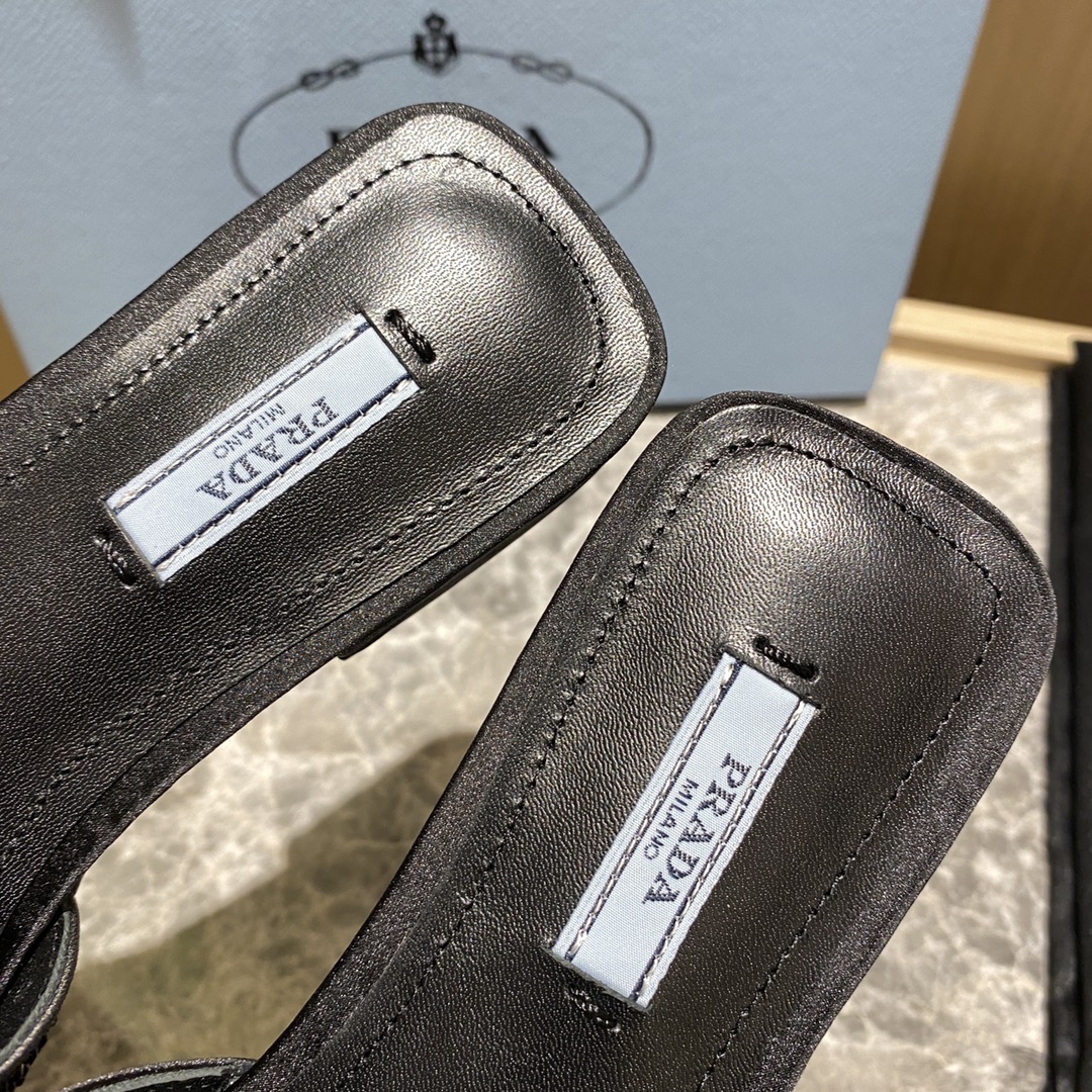 Top del mercado Prada/Prada 2022ss Full Diamonds Collection Brillantes zapatillas planas de punta cu