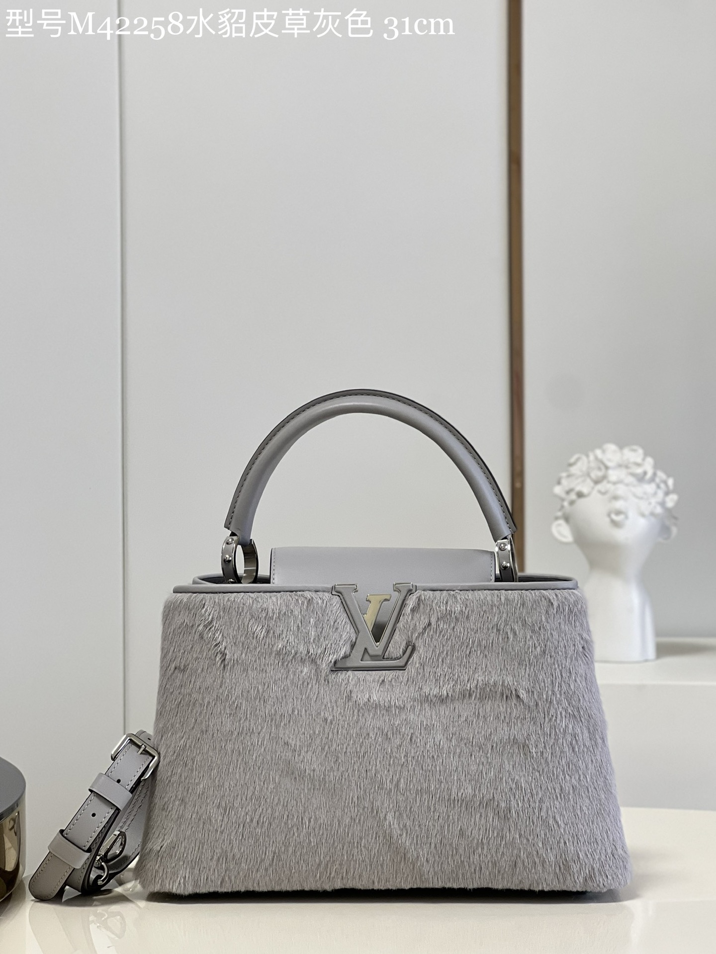 Louis Vuitton LV Capucines Bags Handbags AAAA Quality Replica
 Grey Taurillon Cowhide Winter Collection M42258