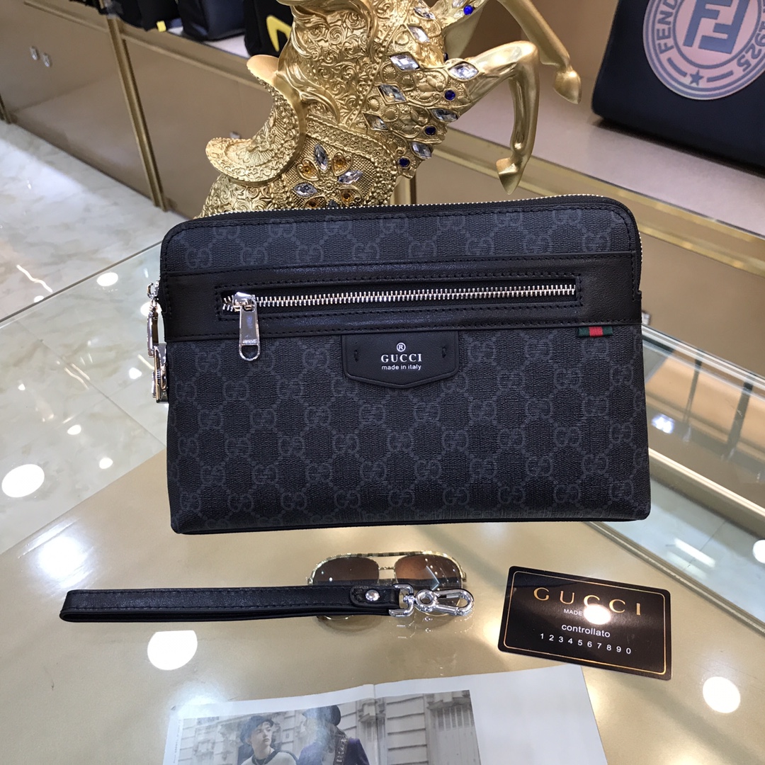 K5  男士手拿包，高端品质面料配进口层头皮 皮纹清晰皮光泽度极佳，皮质手感柔软舒适完美诠释了皮的品质专注高端 只做精品型号：6602-7尺寸：27-18-3.5颜色：黑色