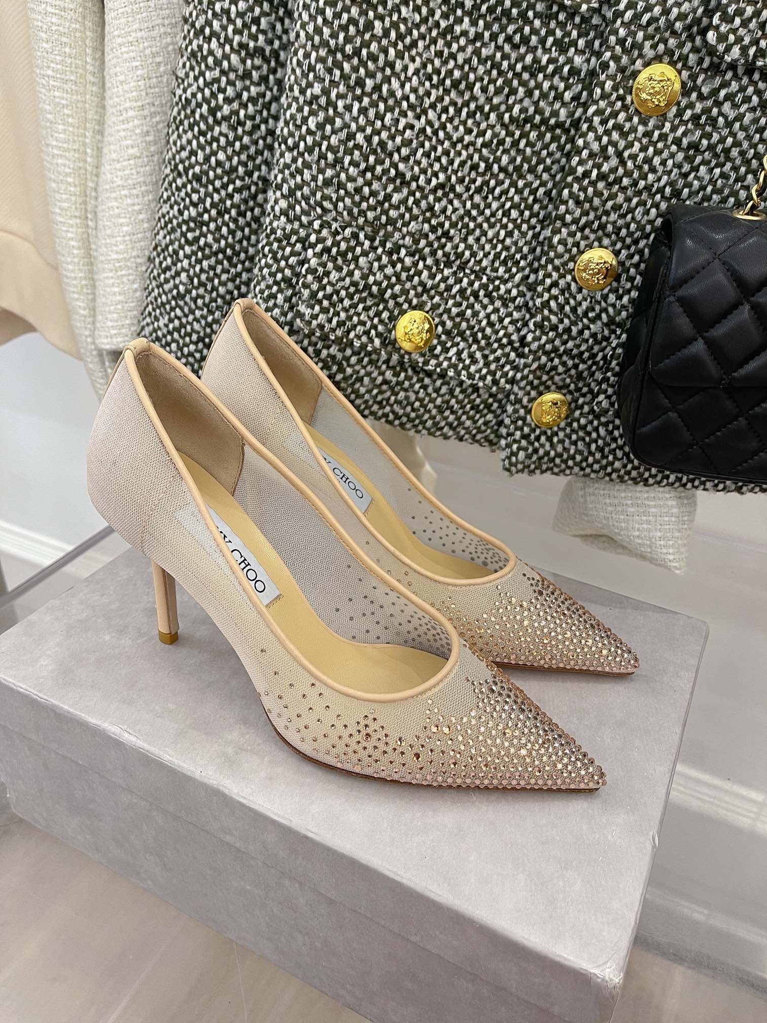 Jimmy Choo Shoes High Heel Pumps Replica 2023 Perfect Luxury
 Gauze Genuine Leather Sheepskin Spring Collection