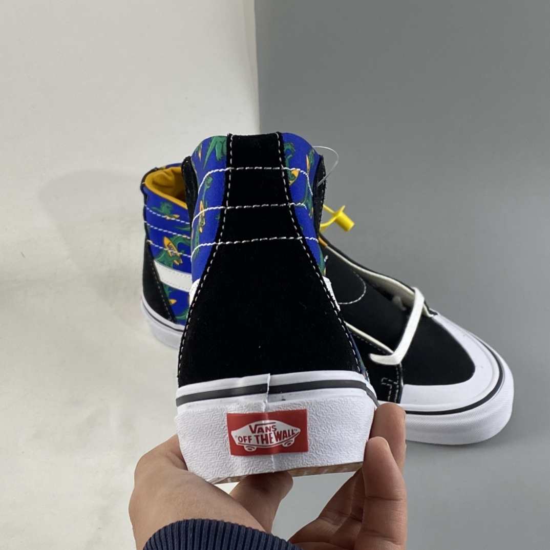 P160 Vans Sk8-Hi 克莱因蓝趣味小恐龙半月包头高帮休闲板鞋 VN0A3MVIA5F