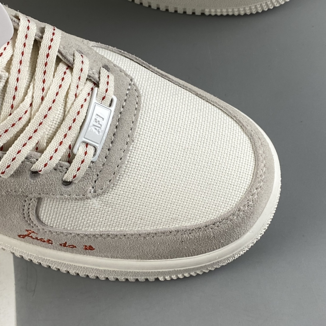 P200  NIKE Air Force 1 Low ”Sail” 口红刺绣 空军一号低帮休闲板鞋 DQ7656-100