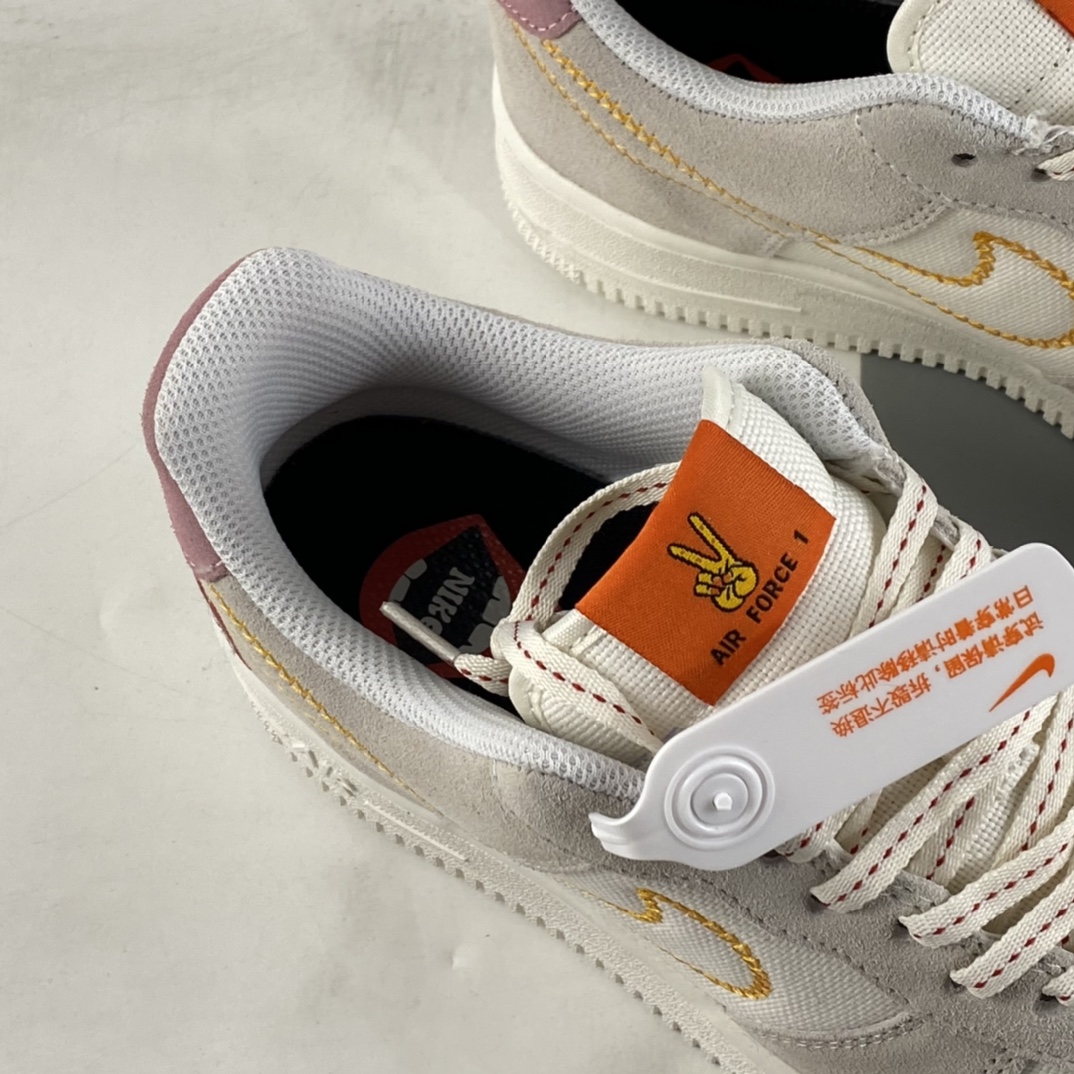 P200  NIKE Air Force 1 Low ”Sail” 口红刺绣 空军一号低帮休闲板鞋 DQ7656-100