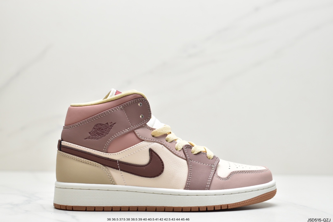 200 Air Jordan 1 Mid ” Neutral  ”拼接红豆奶茶 AJ1中帮篮球鞋全鞋采用原装头层皮DO7440-821