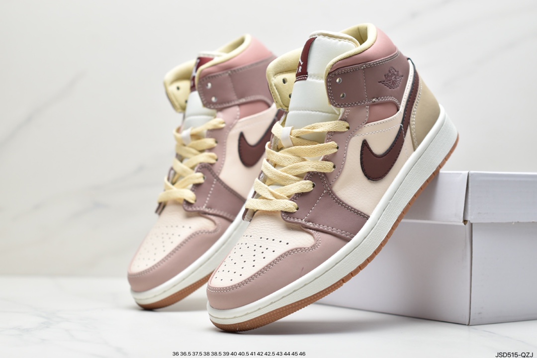 200 Air Jordan 1 Mid ” Neutral  ”拼接红豆奶茶 AJ1中帮篮球鞋全鞋采用原装头层皮DO7440-821