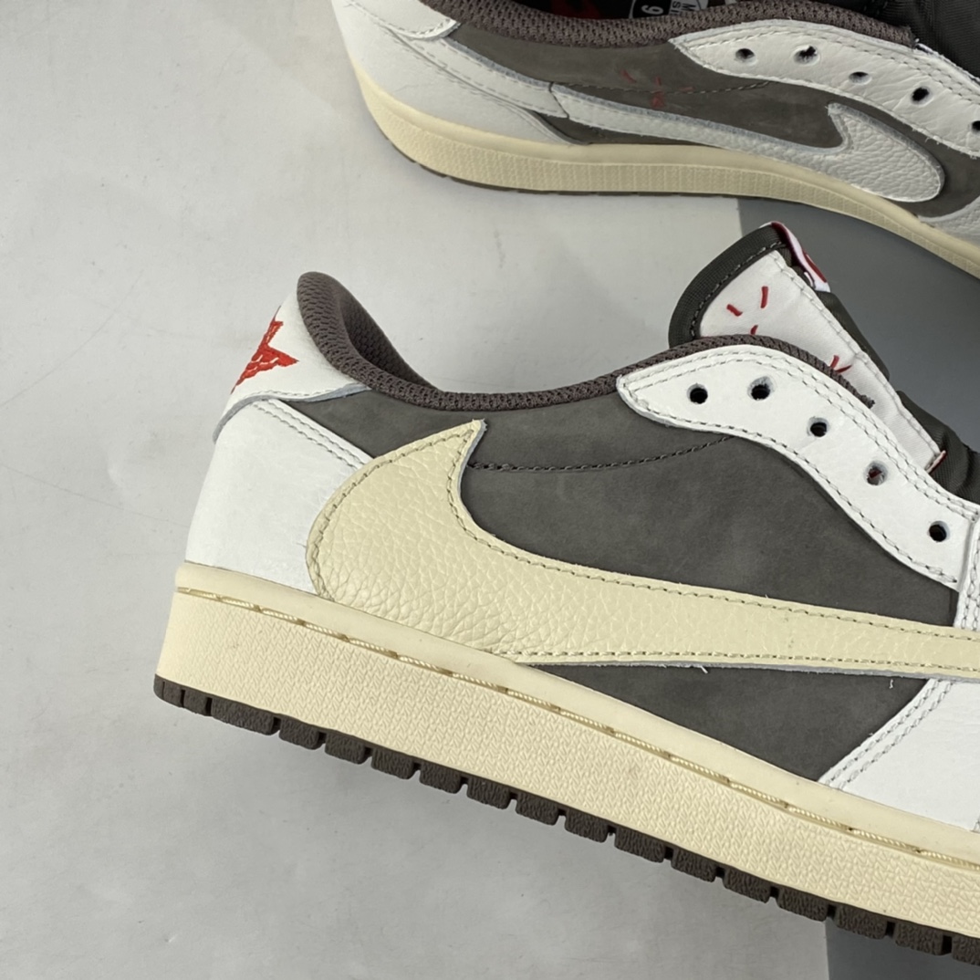 P420  Travis Scott x Air Jordan 1 Low OG ”Reverse Mocha” AJ1 乔1反转摩卡棕白倒钩 联名款休闲运动篮球鞋 DM7866-162