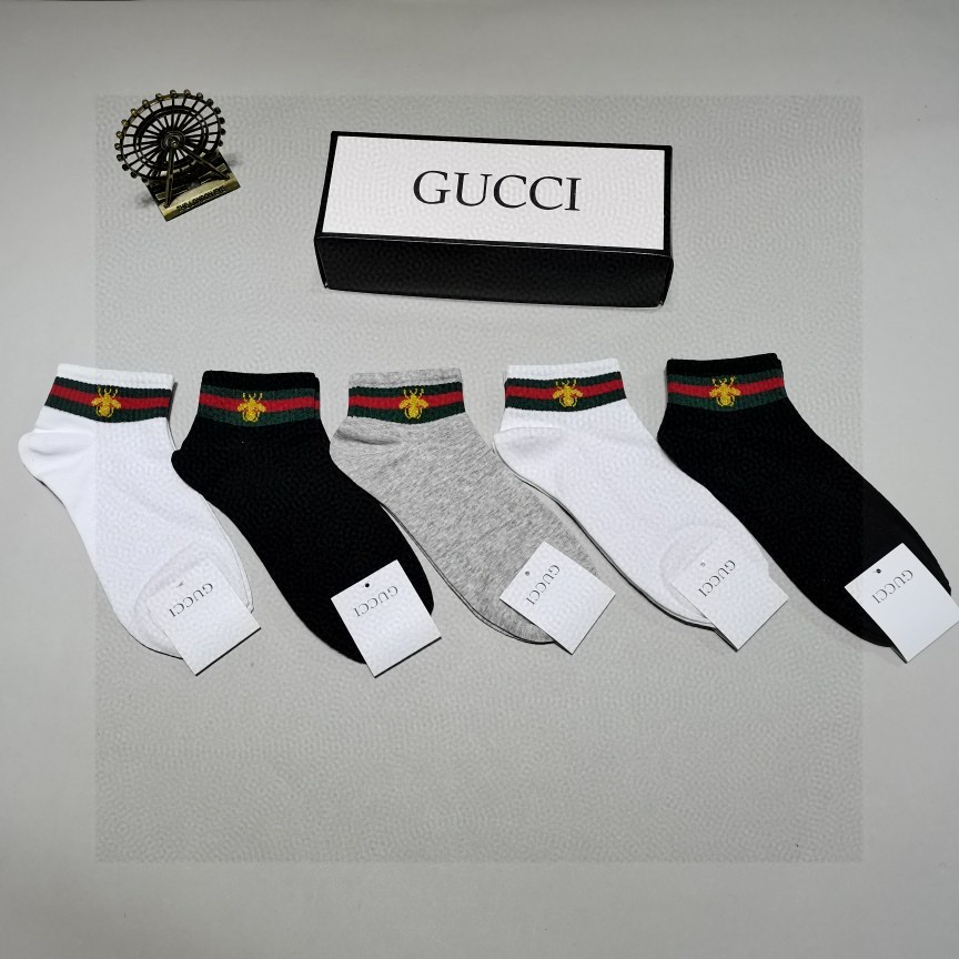 配包装一盒5双Gucci古奇经典短款