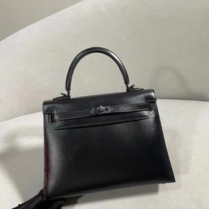 Hermes Kelly Handbags Crossbody & Shoulder Bags Black Calfskin Cowhide