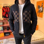 Louis Vuitton Clothing Coats & Jackets Windbreaker Lattice Wool Fall/Winter Collection Fashion Hooded Top