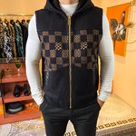 2023 AAA Replica uk 1st Copy
 Louis Vuitton Clothing Coats & Jackets Waistcoat Lattice Wool Fall/Winter Collection Fashion Hooded Top