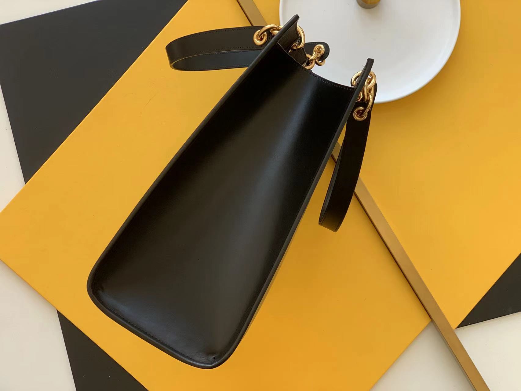 YSL bag winter new black toothpick pattern shopping bag — photo 2