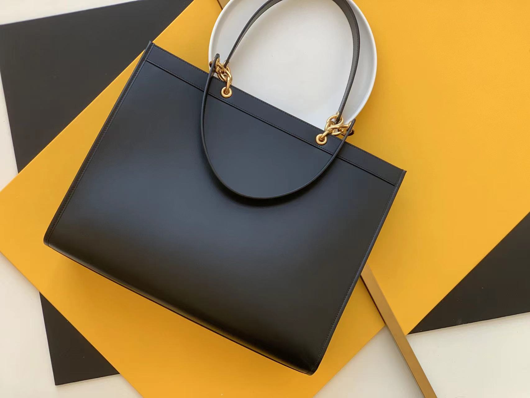 YSL bag winter new black toothpick pattern shopping bag — photo 3