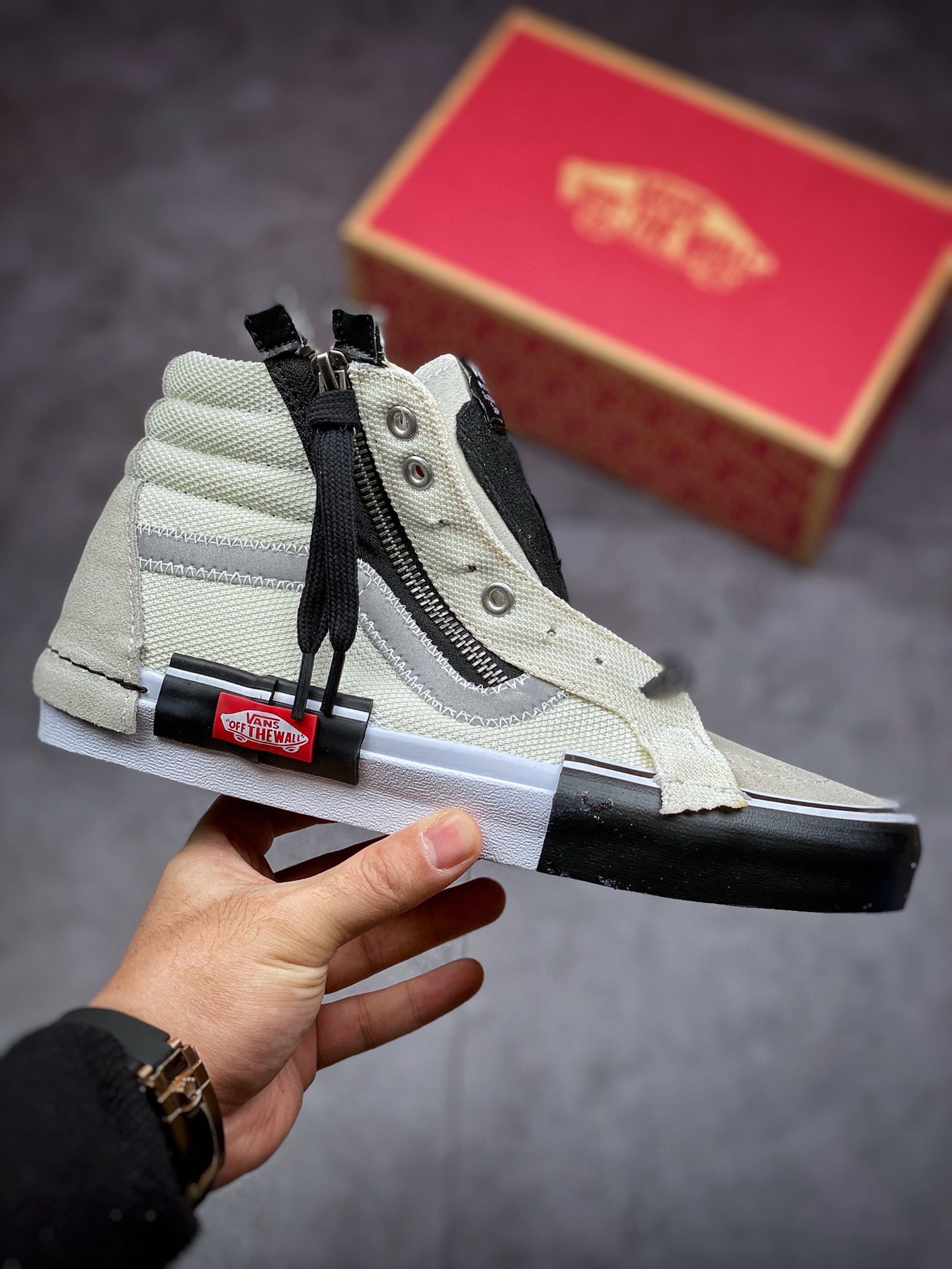 Vans Vault Sk8-Hi Cap LX Deconstructed High-Top Canvas Vulcanized Sneakers