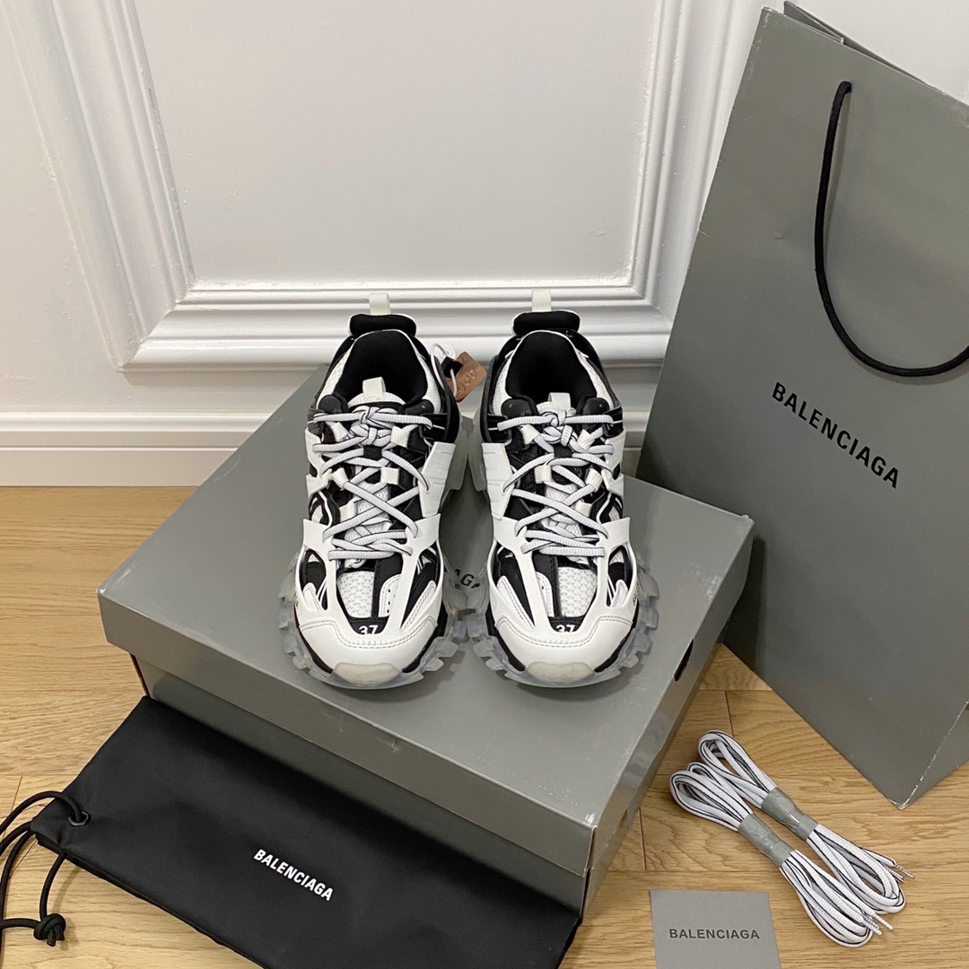 Balenciaga en blanco y negro · Balenciaga 2022ss nuevo nuevo color Track 3.0 zapatos para papá de tercera generación, z…