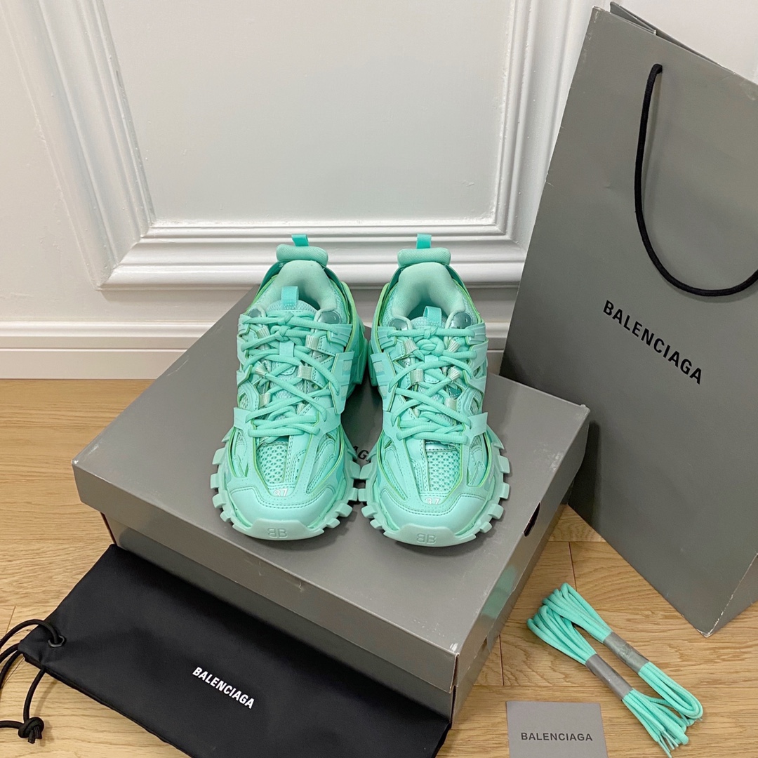 Verde menta Balenciaga · Balenciaga 2022ss Nuevo Nuevo Color Track 3.0 Zapatos para papá de tercera generación Zapatos …
