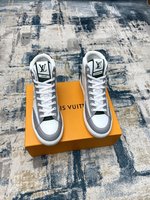 Louis Vuitton Skateboard Shoes Casual Shoes Top 1:1 Replica
 Unisex Cowhide Rubber Fashion High Tops