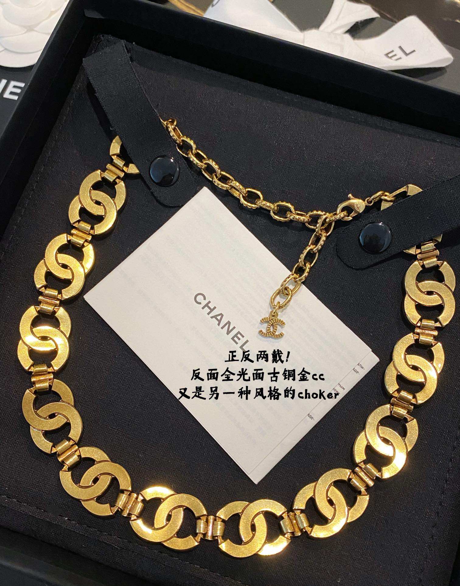 编号XXL0369
 【ch*nel最新款🆕🆕重叠cc项链】一致专柜🆕黄铜材质