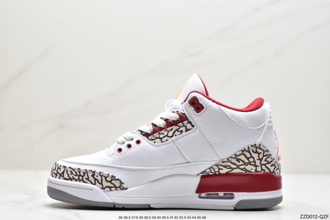 250  耐克Air Jordan 3 Retro “Cardinal” 白酒红CT8532-126