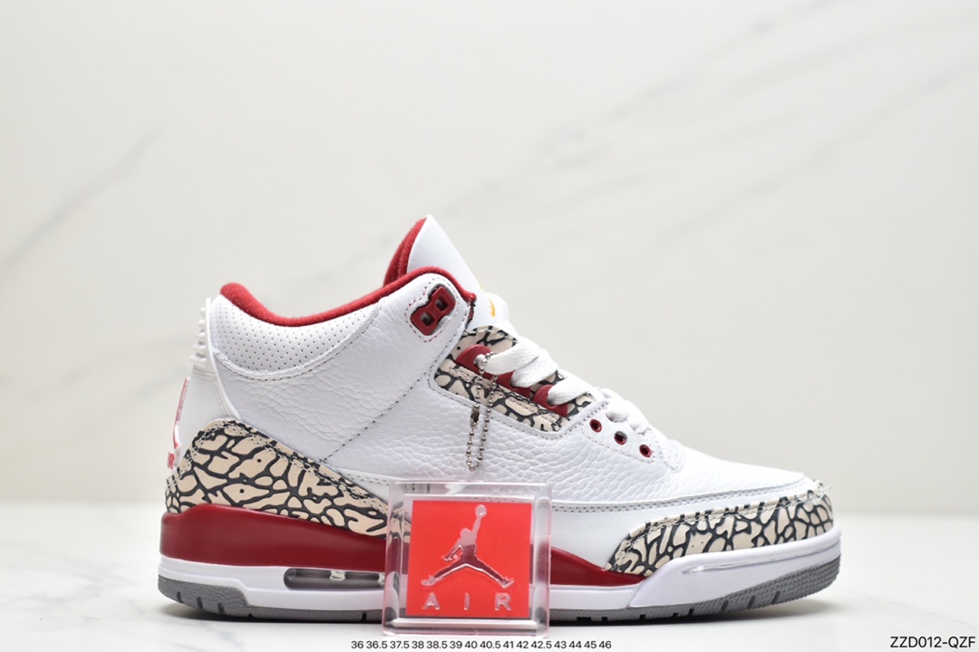 250  耐克Air Jordan 3 Retro “Cardinal” 白酒红CT8532-126