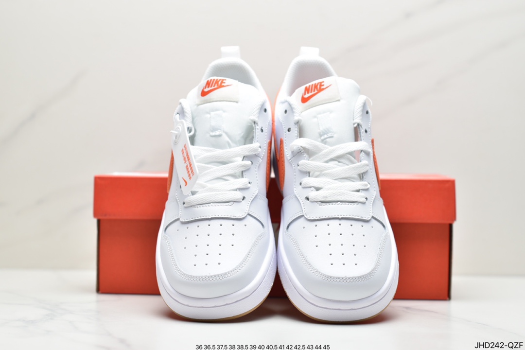 190 耐克Nike Court Borough Low SE”White/Pink/Tie-Dye Flower”学院系列休闲运动皮革板鞋“皮革白浅粉扎染花卉”CJ2239-401