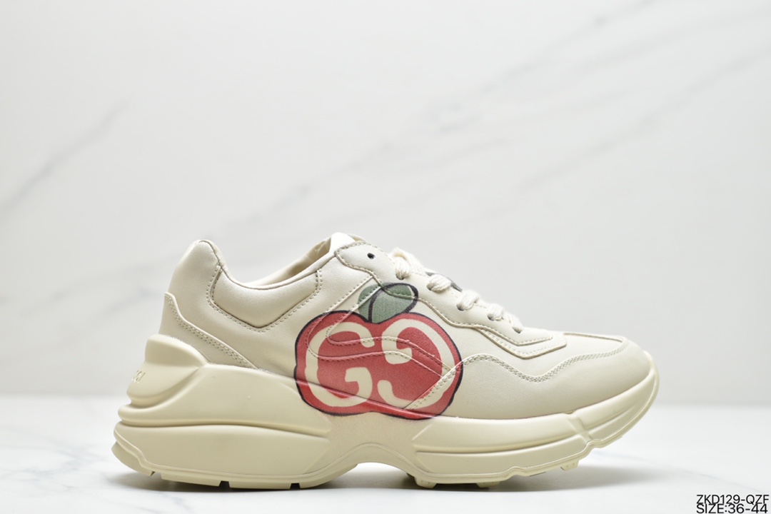 270 韩国当红男团EXO成员金钟仁Kai携手高奢品牌古驰Gucci Rhyton Vintage 皮革角状复古老爹休闲运动慢跑鞋“ 498916 A9L00