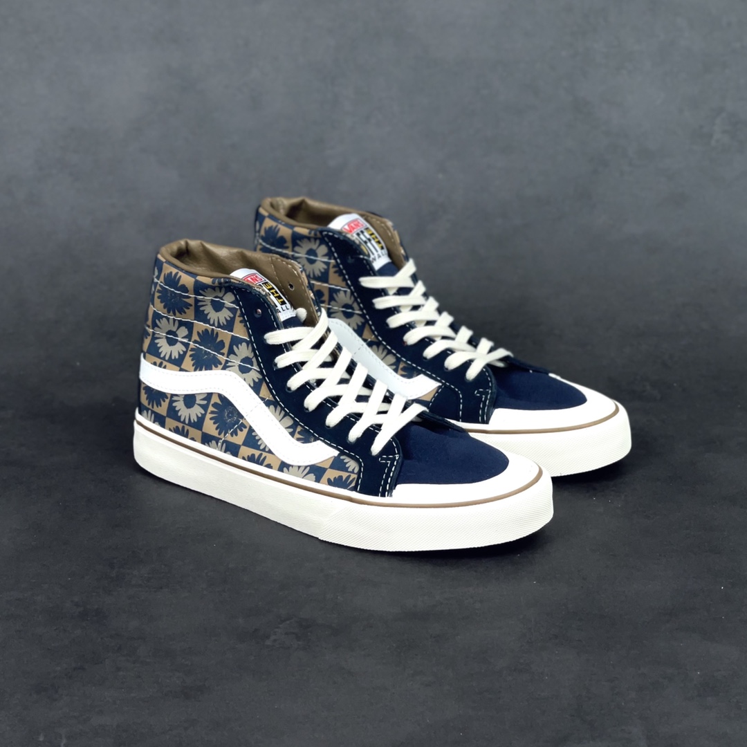 G0 Vans Sk8-Hi 寂静蓝彩色印花范斯官方 休闲硫化运动板鞋