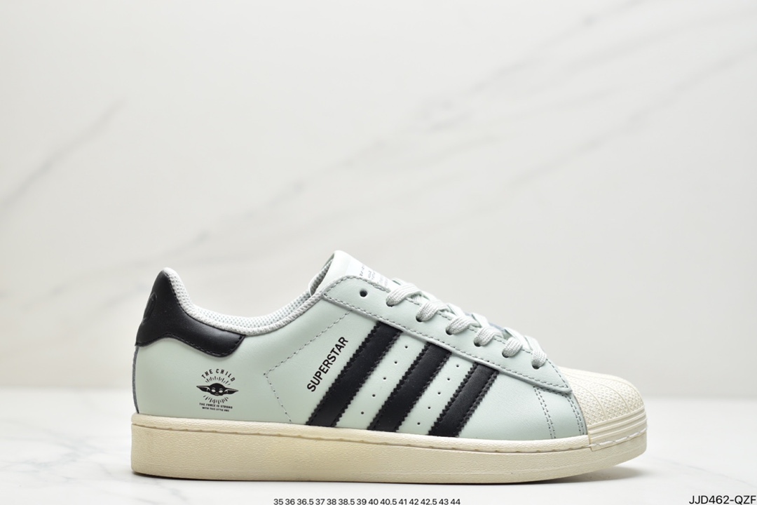 130  阿迪达斯adidas三叶草 Originals Superstars”White/Red Laceless””黑绿GZ2751