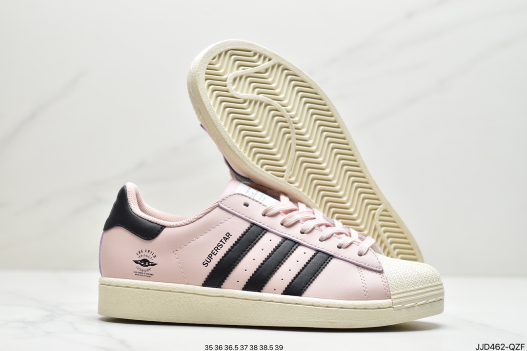 130  阿迪达斯adidas三叶草 Originals Superstars”White/Red Laceless””黑绿GZ2751