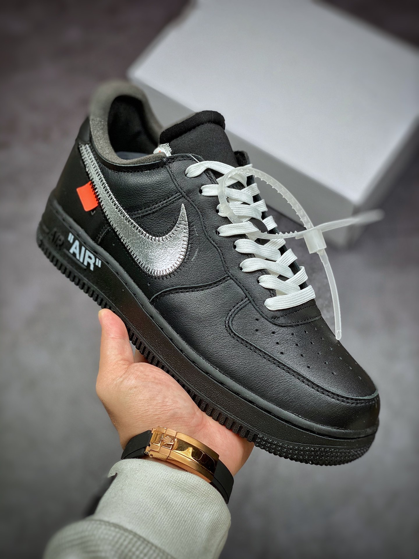 Exclusive Real Shot Off White x Air Force 1 x MoMA Super Sky Price Joint Air Force Low Top OW Black Silver AV5210-001