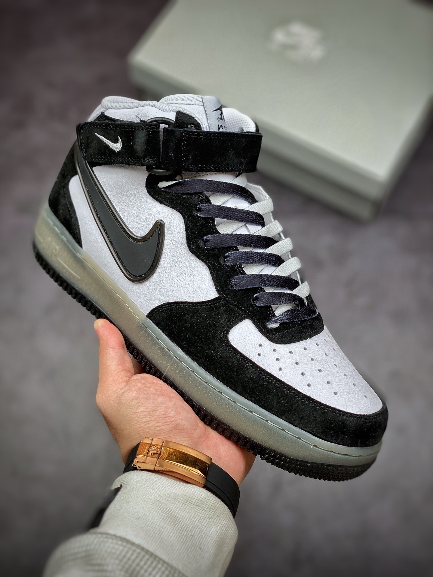 260 Nike Air Force 1 Mid 07 黑白 熊猫 果冻BC9825-101