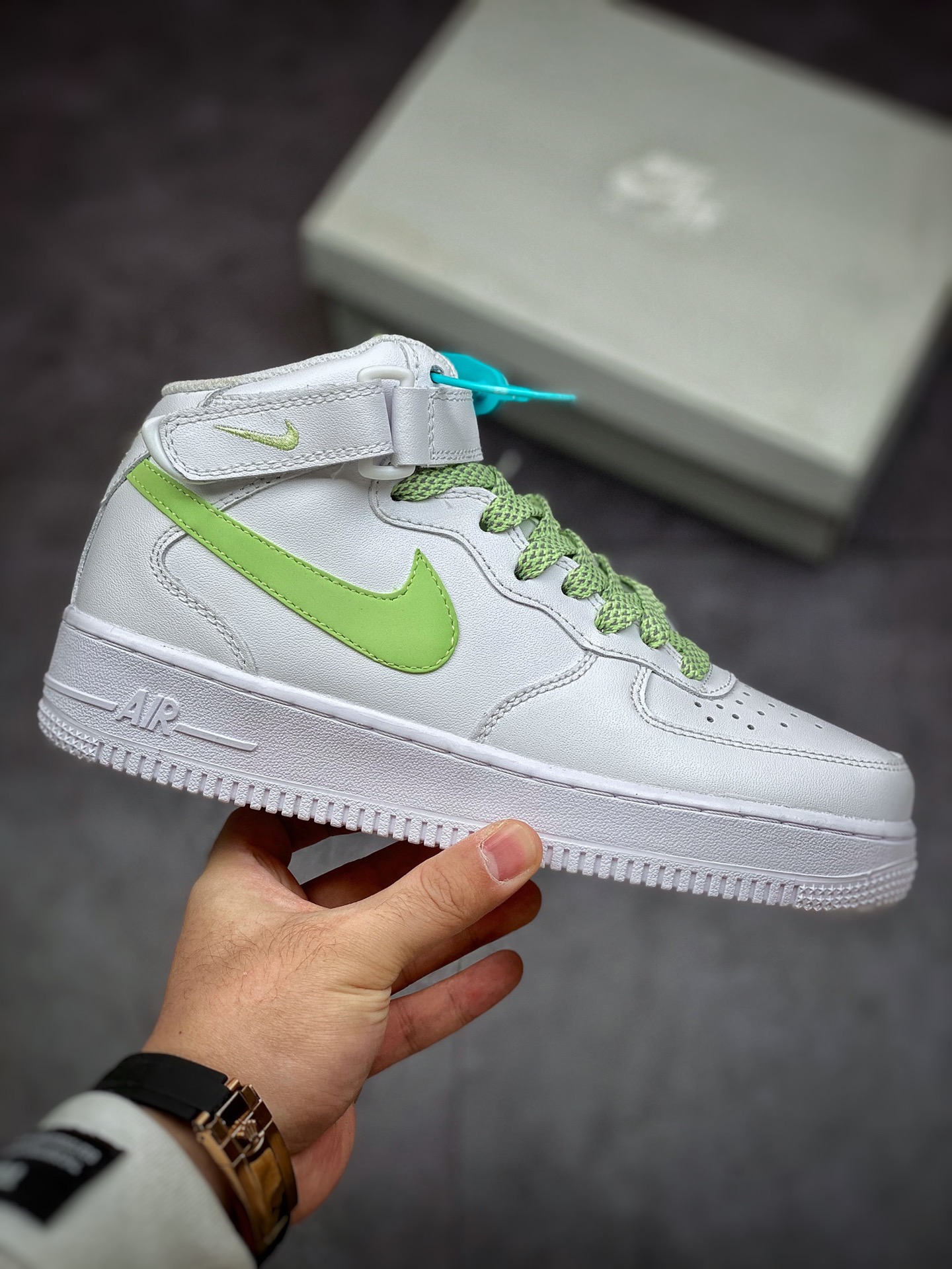 240 Nike Air Force 1 Mid 07 白绿中帮 366731-910