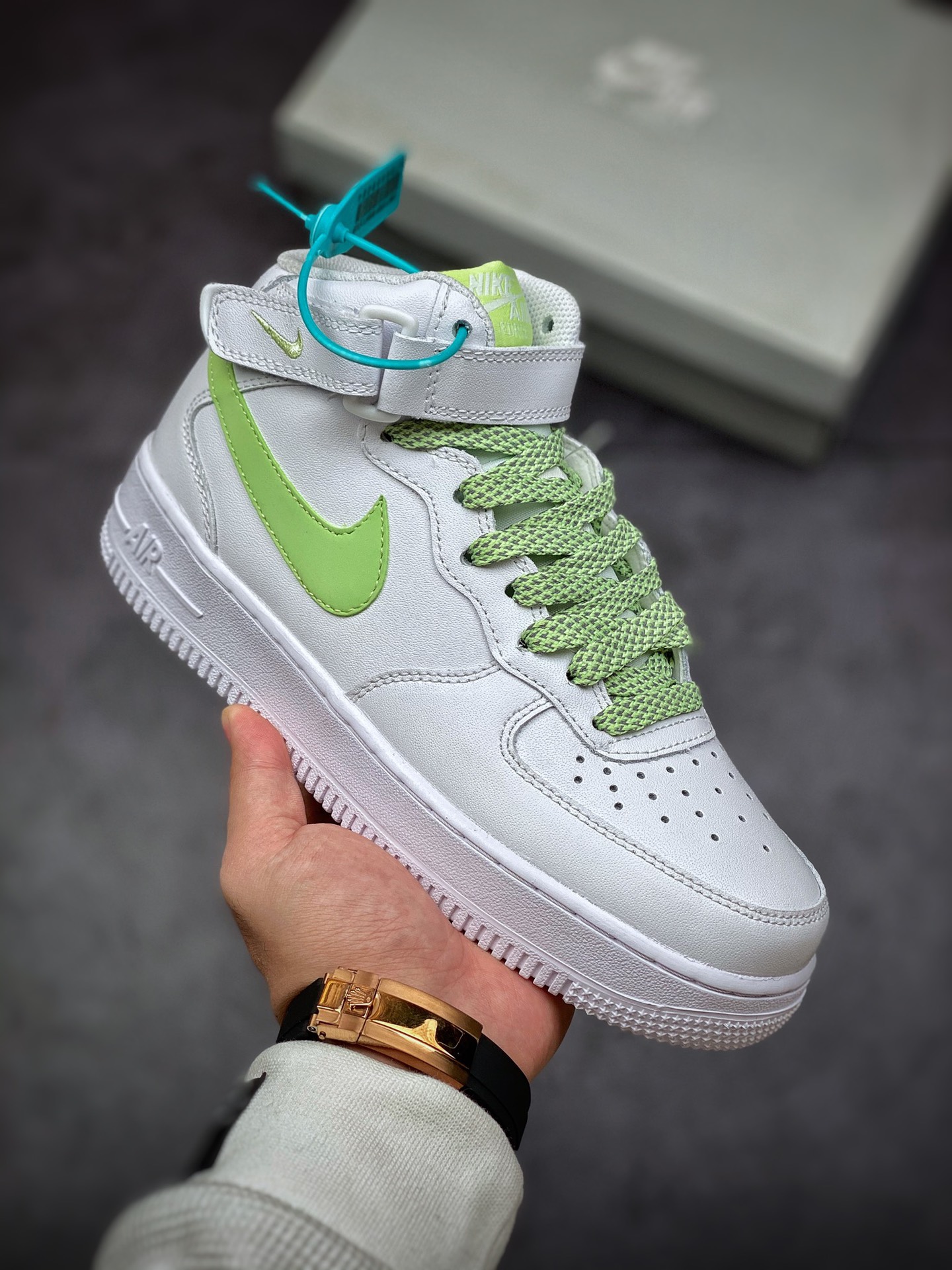 240 Nike Air Force 1 Mid 07 白绿中帮 366731-910