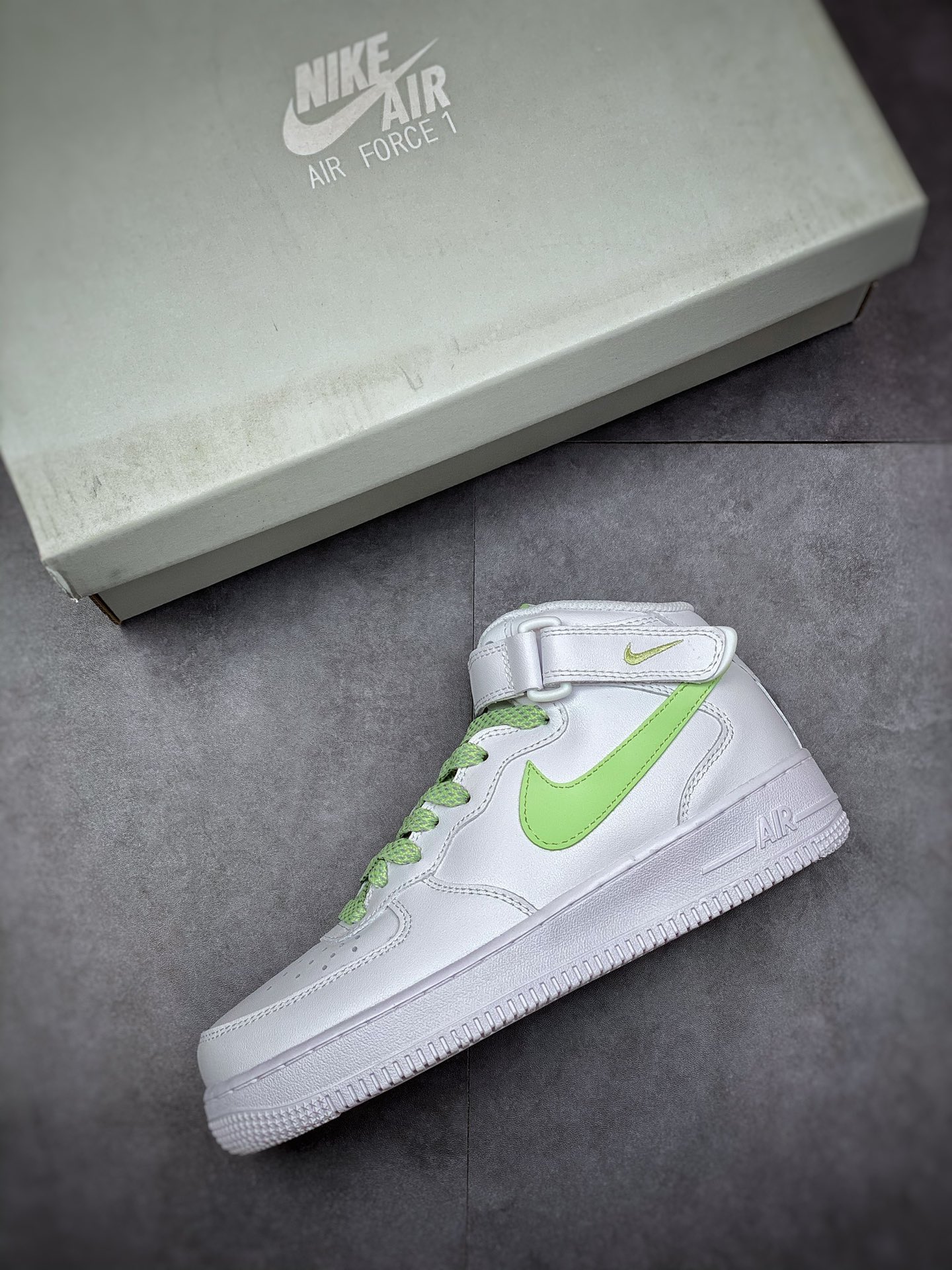 240 Nike Air Force 1 Mid 07 白绿中帮 366731-910