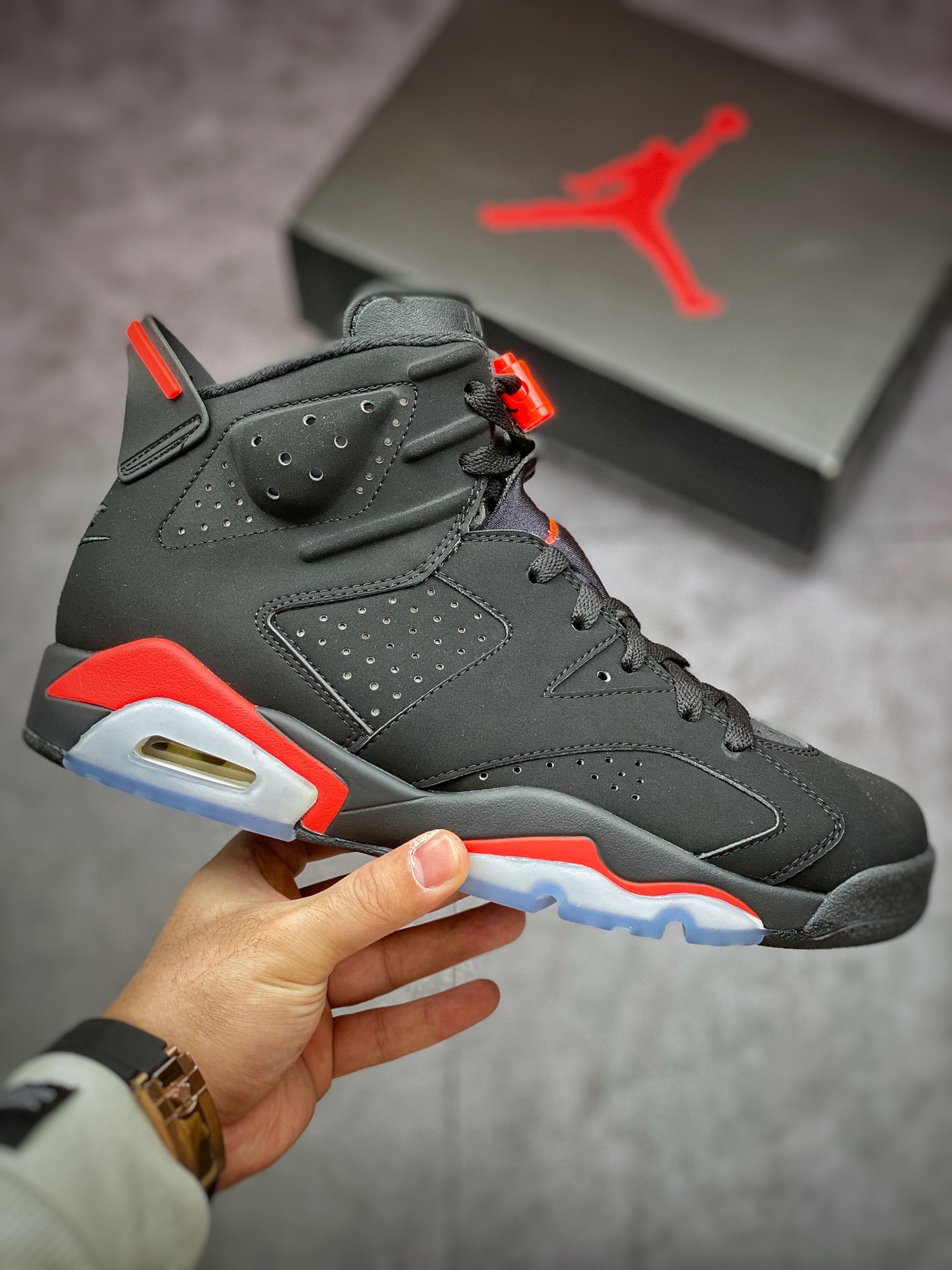 450 #纯原 Air Jordan 6 ”Black Infrared” 乔六黑红 2021版复刻 384664-060